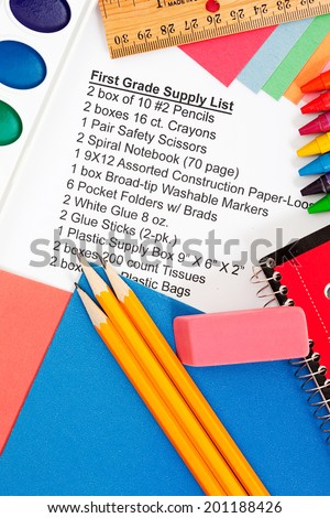 School: First Grade List Of Required School Supplies