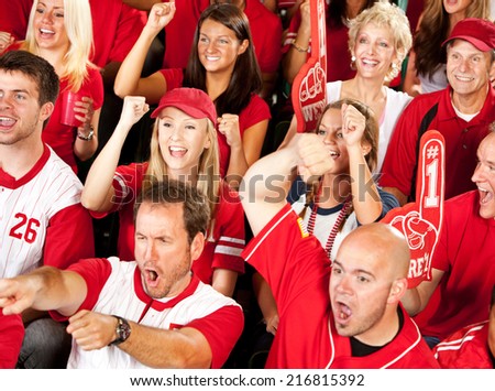 Fans: Baseball Fans Cheer When Team Gets A Hit