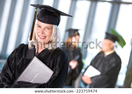 Student: Senior Female Adult Student With Diploma