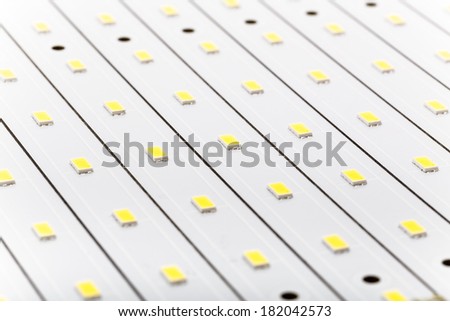 SMD LEDs on White PCB, LED Stripes, Commercial and Industrial LED Light Production