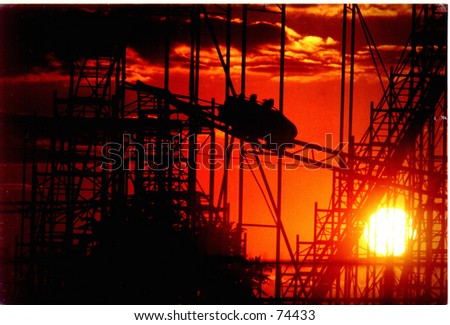 Roller Coaster in the Sunset