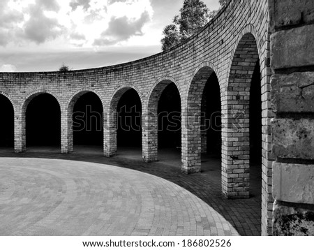 Brick arch wall