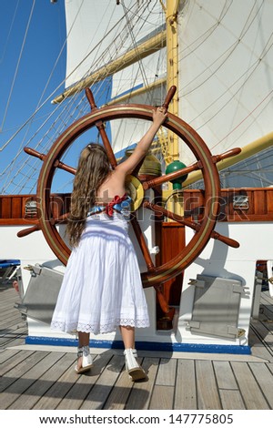 Young captain of a sailing ship