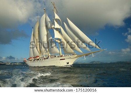 Sailing ship. series of ships and yachts