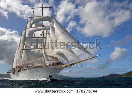 Sailing ship.  series of best sailing ships of the world