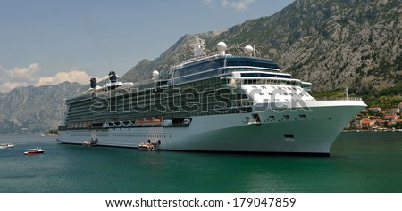 Cruise Europe. Panorama. Collection of yachts and ships