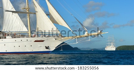 Sailing cruises. Collection of yachts and ships