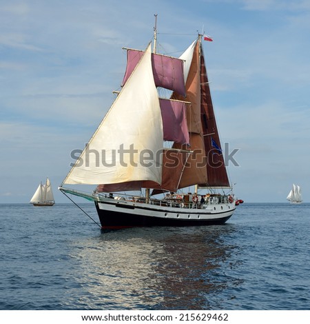 Sailing ship. Romantic sailing