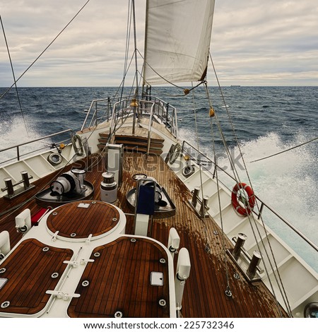 Sailing in the storm. Collection of yachting and sailing