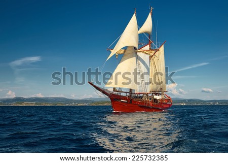 Sailing ship. Yachts and Ships