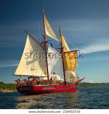 Sailing ships. Series of ships and yachts