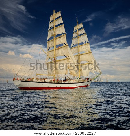 Sailing ship. Series of ships and yachts