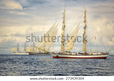Sailing ships. Collection best yachts and ships