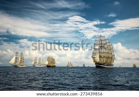 Cruises on sailing ships. Collection Boats and ships