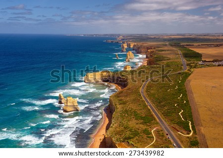 Great Ocean Road and 12 Apostles. Australia. Series of city and country