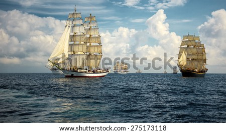 Sailing ships. From the collection of yachts and ships