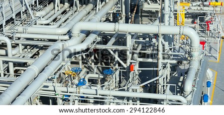 Oil and gas processing plant with pipe line valves