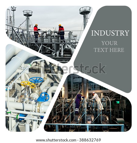 Oil And Gas Industry. Industrial. Industrial concept. Industrial photo collage