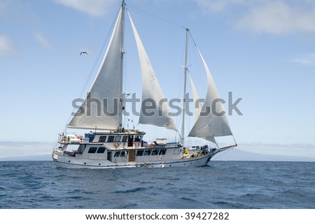 Schooner in full sail
