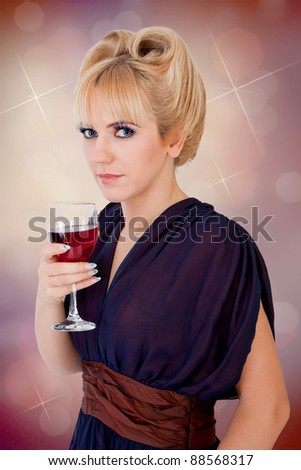 Beautiful woman with an alcoholic drink