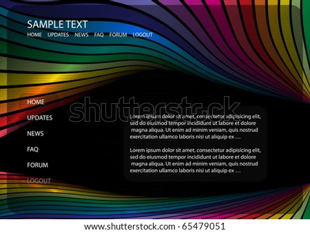 Black And White Rainbow Template. stock vector : Rainbow vector