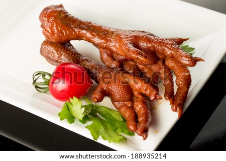 Braised Chicken claw, Chinese cuisine.