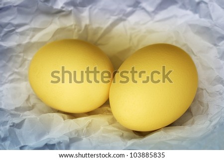 Golden egg in crumpled paper