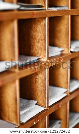 Wood cells with documents for buddhist divination