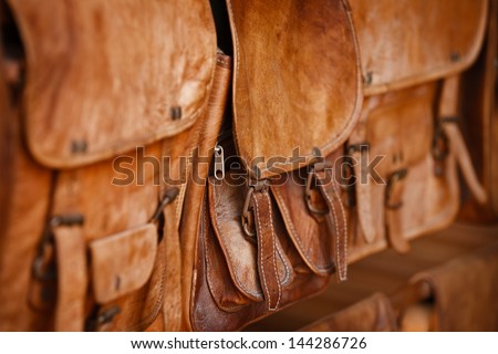 Leather goods - handbags in the open market
