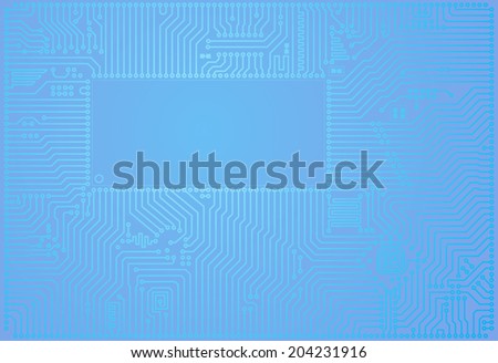 Hi-tech horizontal abstract blue circuit board background