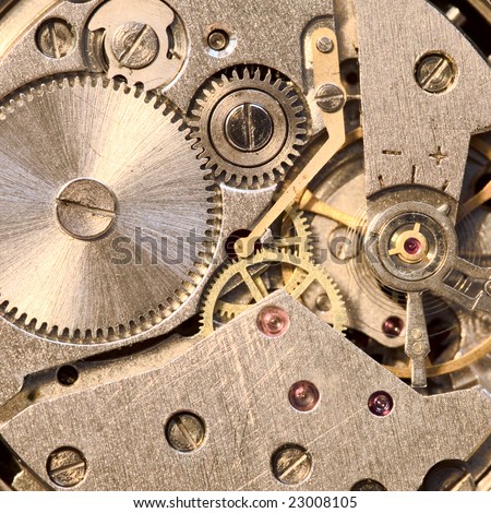 Photo of the mechanism of a watch