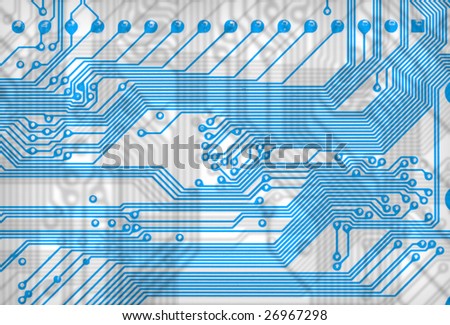 Close-up abstract circuit board background in hi-tech style