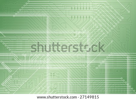 Hi-tech abstract industrial electronic light green background