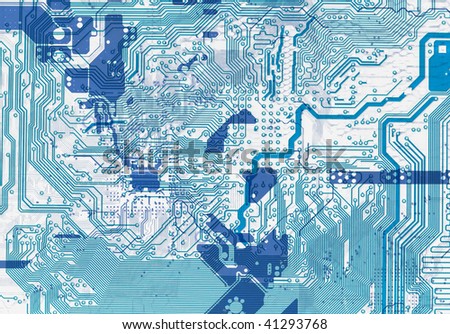 Close-up blue abstract circuit board background in hi-tech style