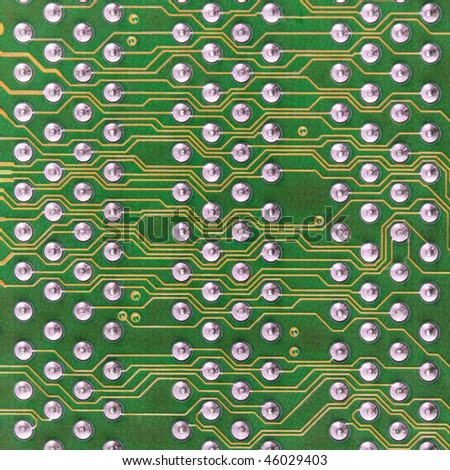 Circuit board industrial electronic green square pattern