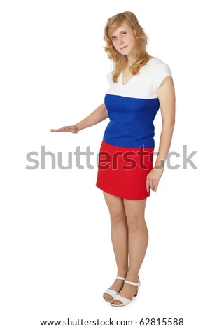 Young woman measure children height isolated on white background