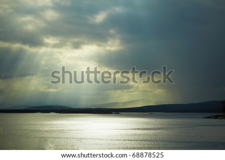 Horizontal landscape - sea in cloudy weather