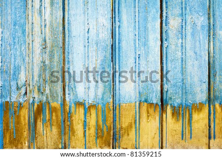 Rotten boards with old paint background