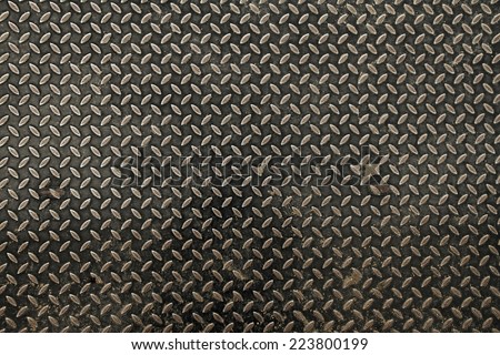 Metal texture, Metal diamond plate, industrial background, Aluminium dark list with rhombus shapes.