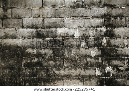 Concrete block wall. Gray background of Cement block wall.
