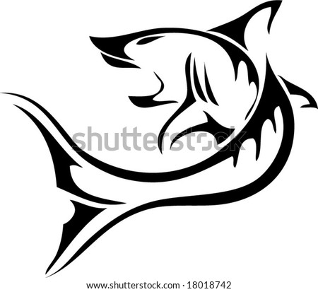 stock vector Shark tribal tattoo