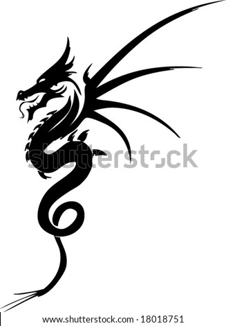 Tribal Tattoo Dragon. stock vector : Dragon tribal