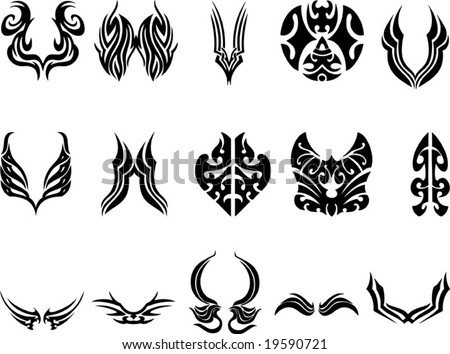 Vector tribal tattoos