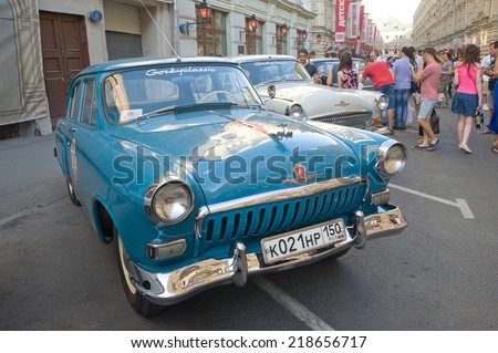 MOSCOW, RUSSIA - July 26, 2014: The number of Soviet retro cars \
