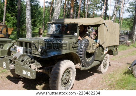 CHERNOGOLOVKA, MOSCOW REGION, RUSSIA - JUNE 21, 2013: Retro car Dodge WC-52 at the 3rd international meeting of 