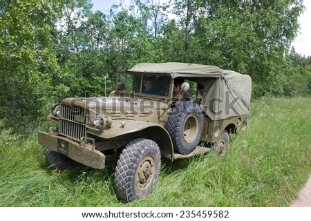 CHERNOGOLOVKA, MOSCOW REGION, RUSSIA - JUNE 21, 2013: Retro car Dodge WC-51 at the 3rd international meeting of \
