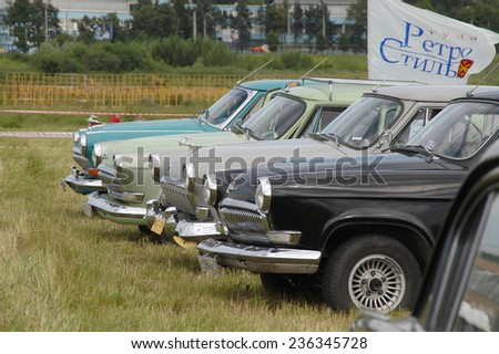 MOSCOW, RUSSIA -  July 9, 2004: The number of Soviet car GAZ-21 \