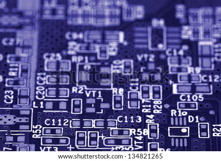 closeup shot of a printed wiring board for surface mount technology