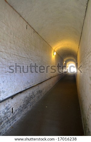 Brick foot tunnel used in World War II