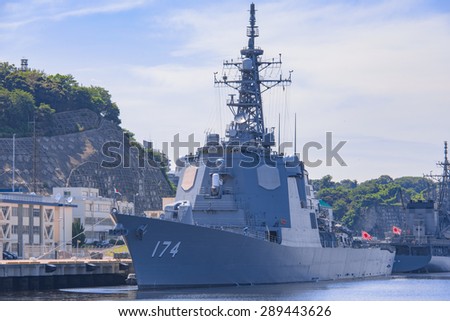 Tokyo Japan, 20 Jun 2015
Japan Naval Ship DDG-174 Kirishima, at Yokosuka Naval Port.